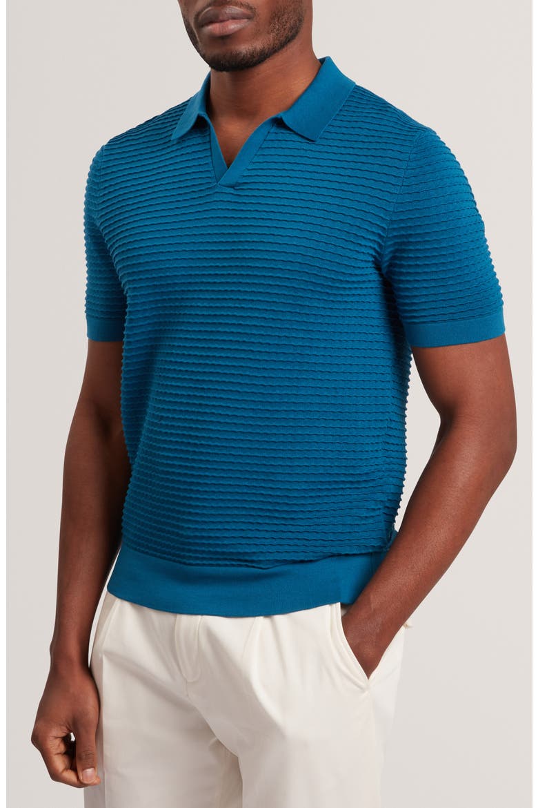 Bestel Textured Cotton Polo, Main, color, NAVY-GREEN