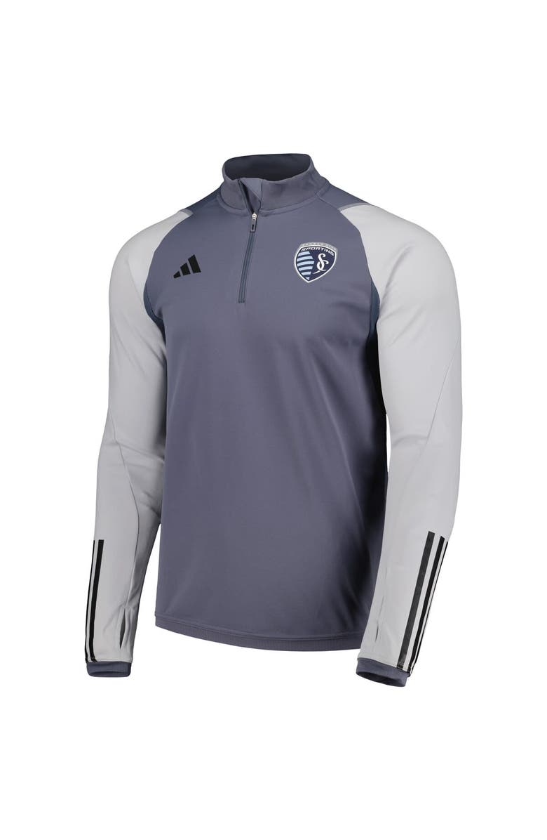 adidas Men's adidas Gray Sporting Kansas City 2024 On-Field AEROREADY Quarter-Zip Training Top, Alternate, color, Gray