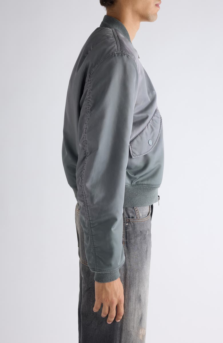 Acne Studios Orby Nylon Twill Bomber Jacket, Alternate, color, Stone Grey