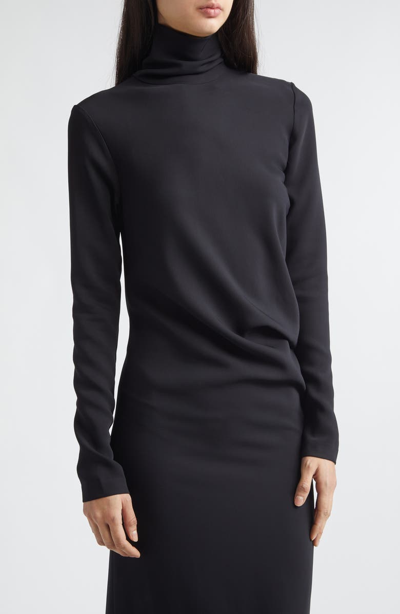 TOTEME Twist Long Sleeve Dress, Alternate, color, Black
