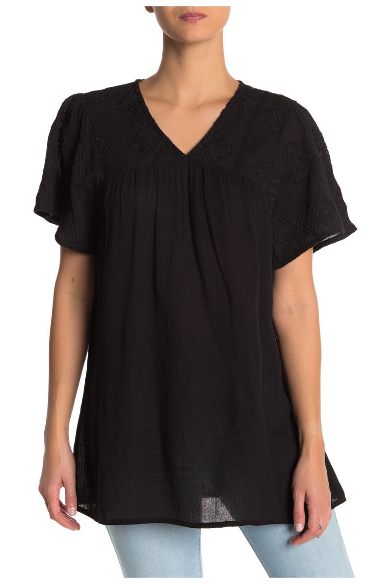 BOHO ME Embroidered Cover-Up Tunic Top, Main, color,