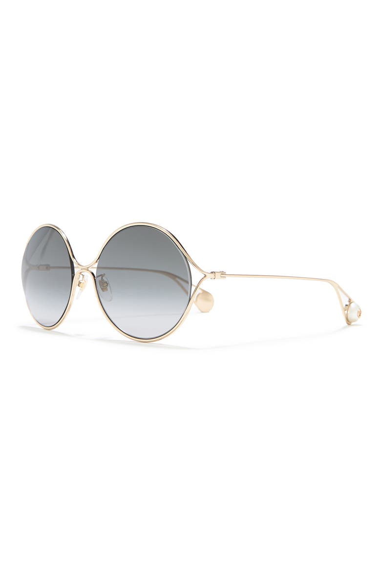 60mm Round Sunglasses, Alternate, color, GOLD GOLD GREY