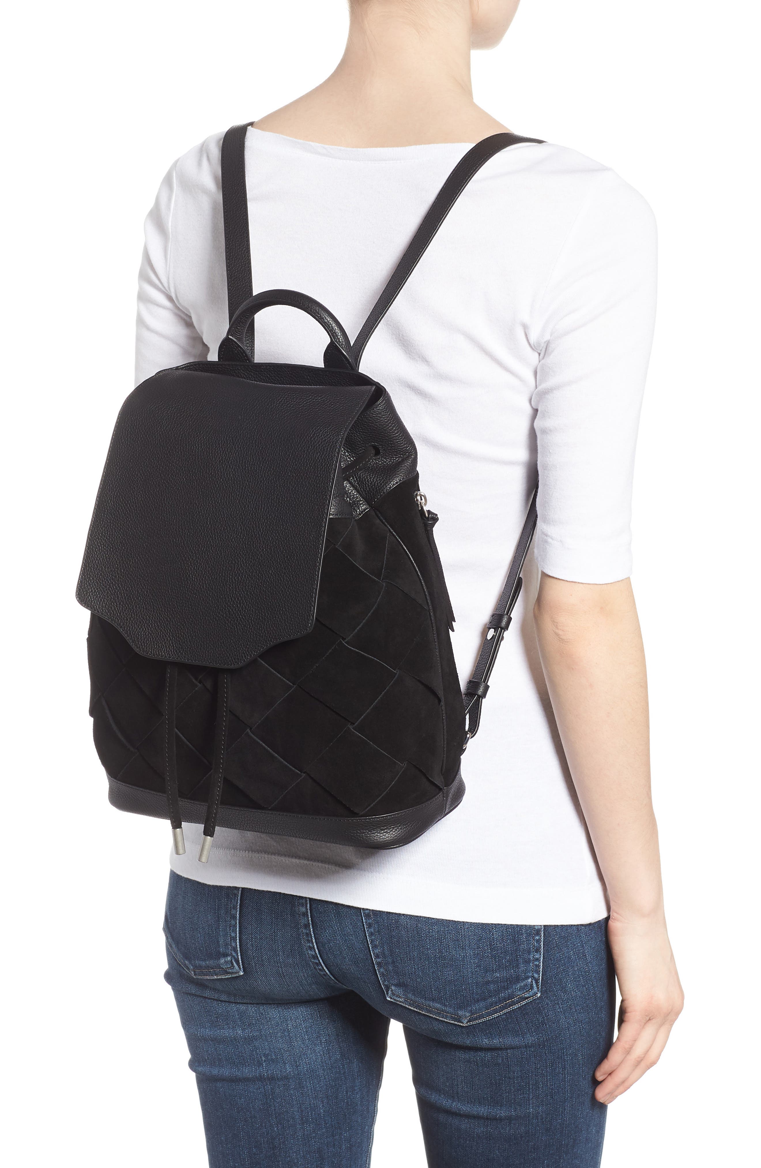 rag & bone Pilot Suede & Leather Backpack, Alternate, color, 