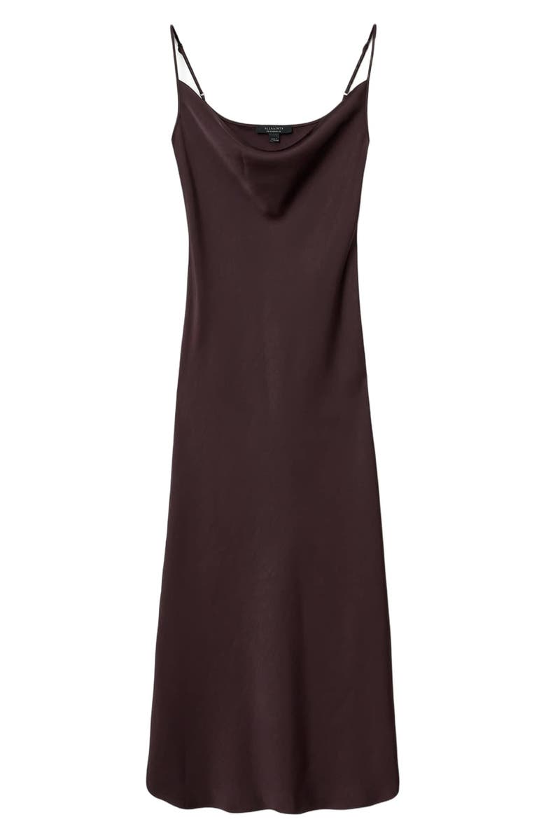 AllSaints Hadley Satin Slipdress, Alternate, color, Oxblood Red