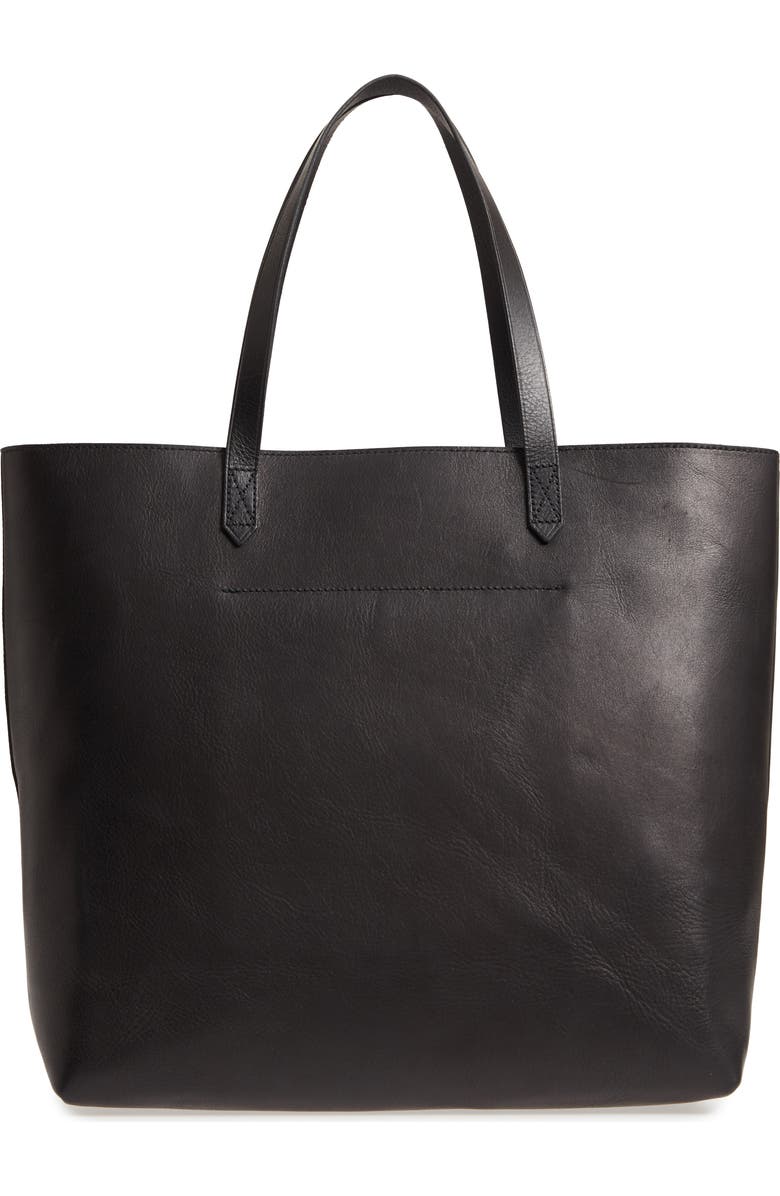 Madewell Zip Top Transport Leather Tote, Alternate, color,