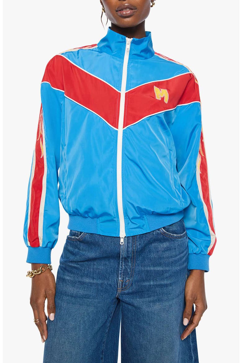 The Glossy Letterman Jacket, Main, color, LIGHTNING SPEED