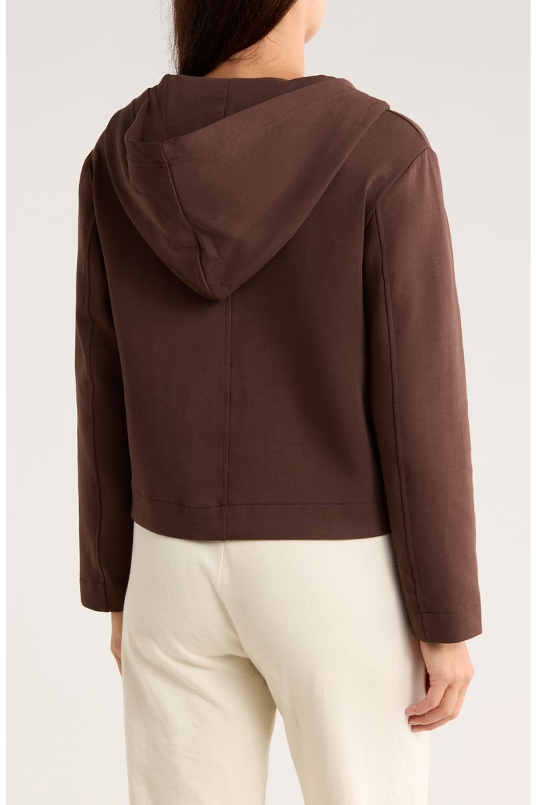 Crop Full Zip Hoodie, Alternate, color, CHOCOLATE