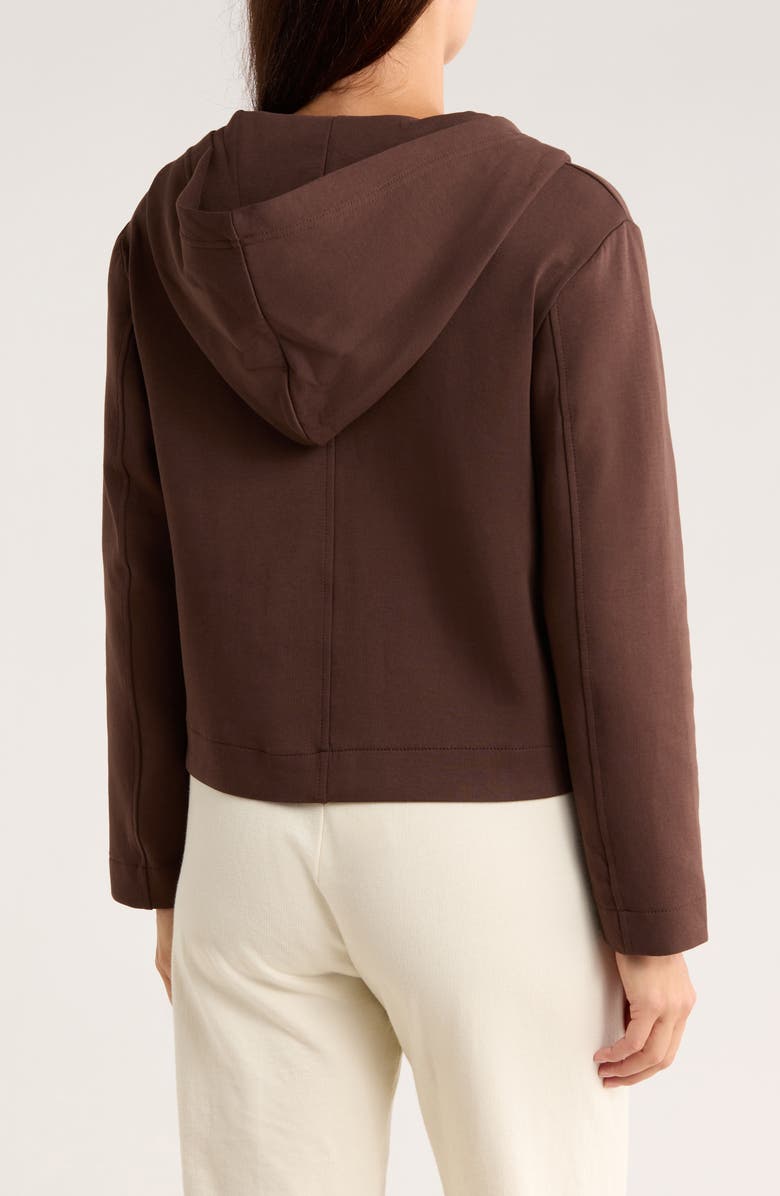 ELIE ELIE TAHARI Crop Full Zip Hoodie, Alternate, color, Chocolate