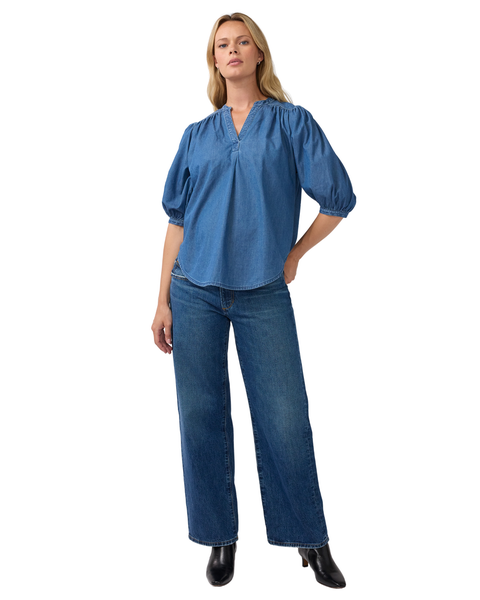 Relaxed Popover Chambray Maternity Shirt