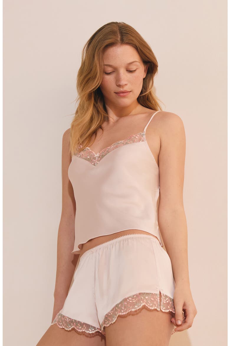 Infusion Lace Trim Satin Camisole, Alternate, color, BLUSH
