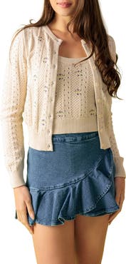 FLYING TOMATO Knit Cami & Cardigan Set