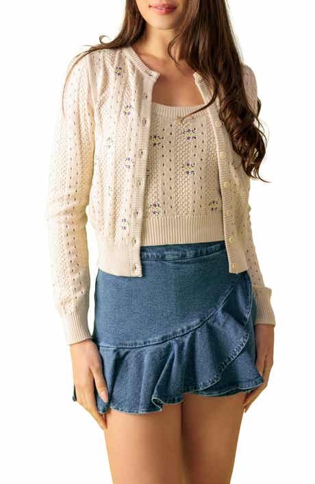 FLYING TOMATO Knit Cami & Cardigan Set