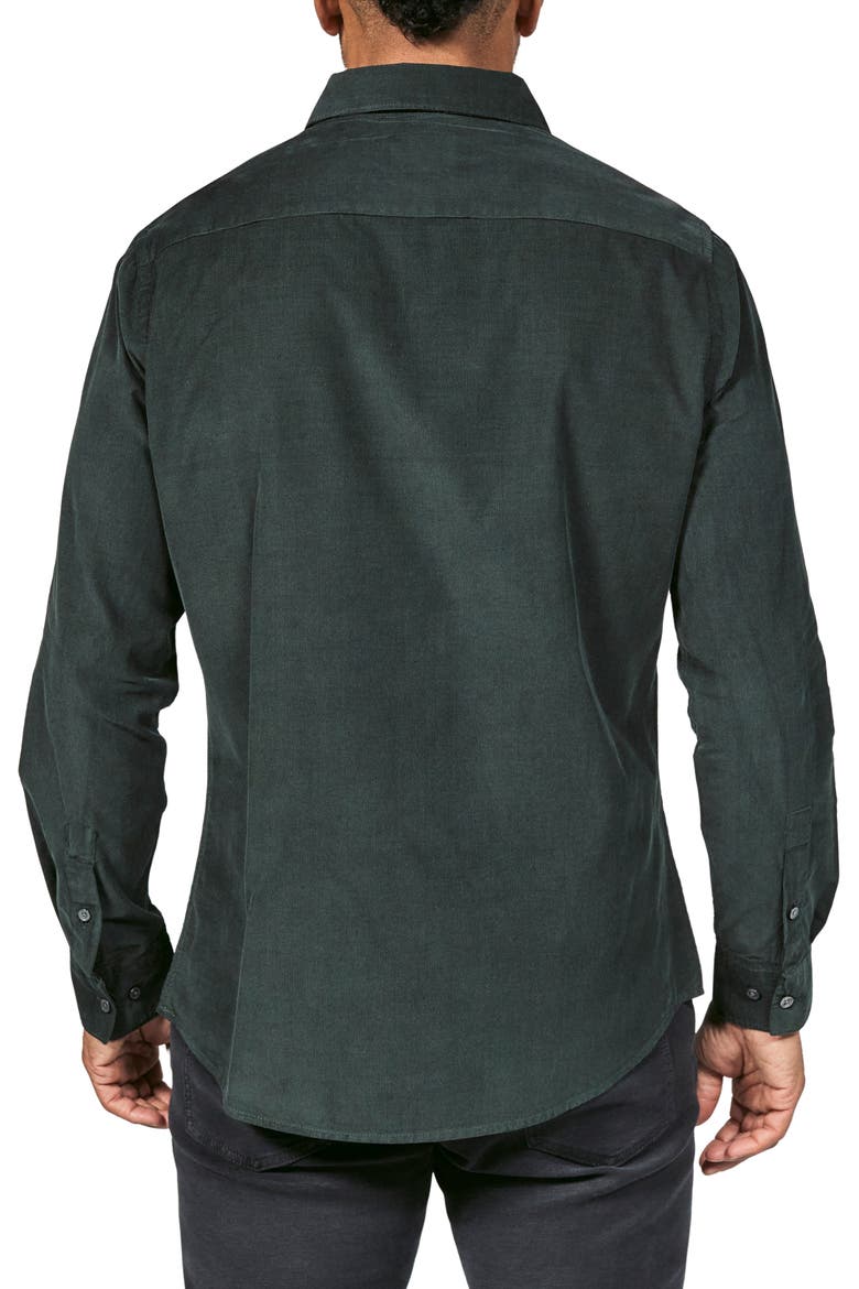 Herigate Cotton Corduroy Button-Up Shirt, Alternate, color, BASIL