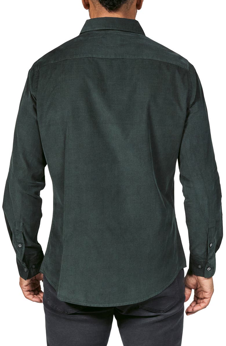 7 Diamonds Herigate Cotton Corduroy Button-Up Shirt, Alternate, color, Basil