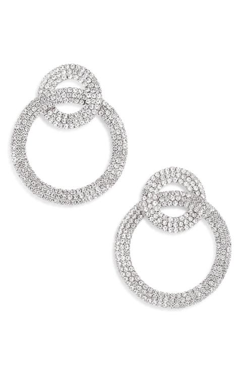 Crystal Frontal Hoop Earrings