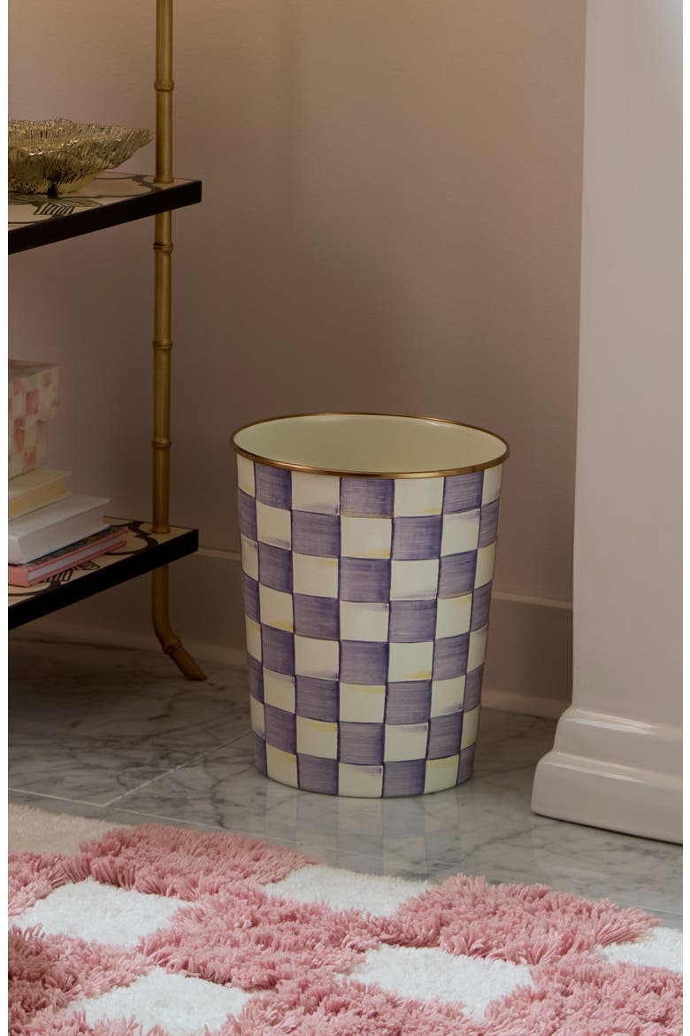 Violet Check Waste Bin, Alternate, color, VIOLET