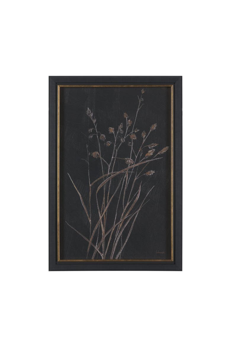 Grasses by  Studio Hand Embelished Textured Framed Artwork Matted, Main, color, Black