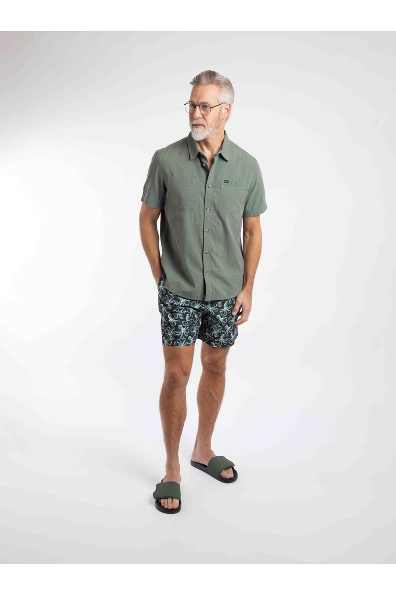 Hinton Textured Crepe Shirt, Alternate, color, Woodland Sage