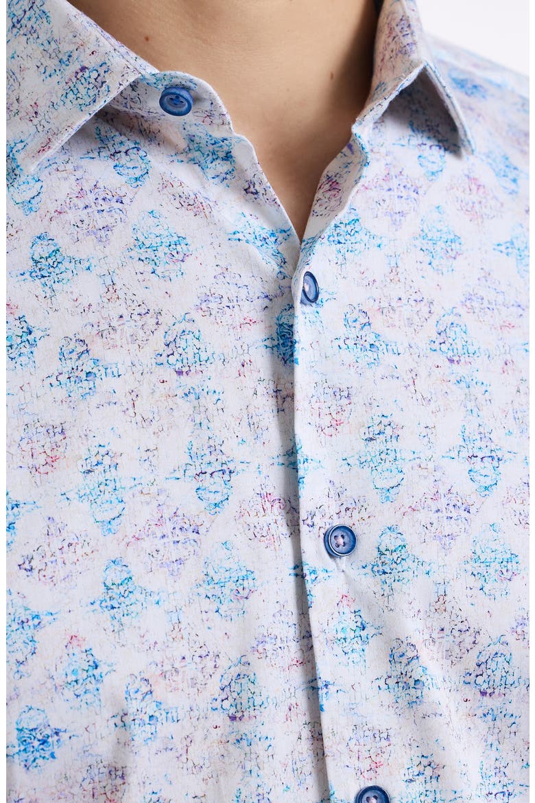Greatorex Abstract Print Short Sleeve Button-Up Shirt, Alternate, color, MULTI