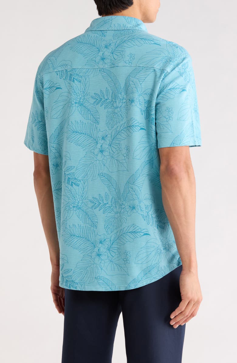 Tommy Bahama Floral Short Sleeve Button-Up Shirt, Alternate, color, Milky Blue