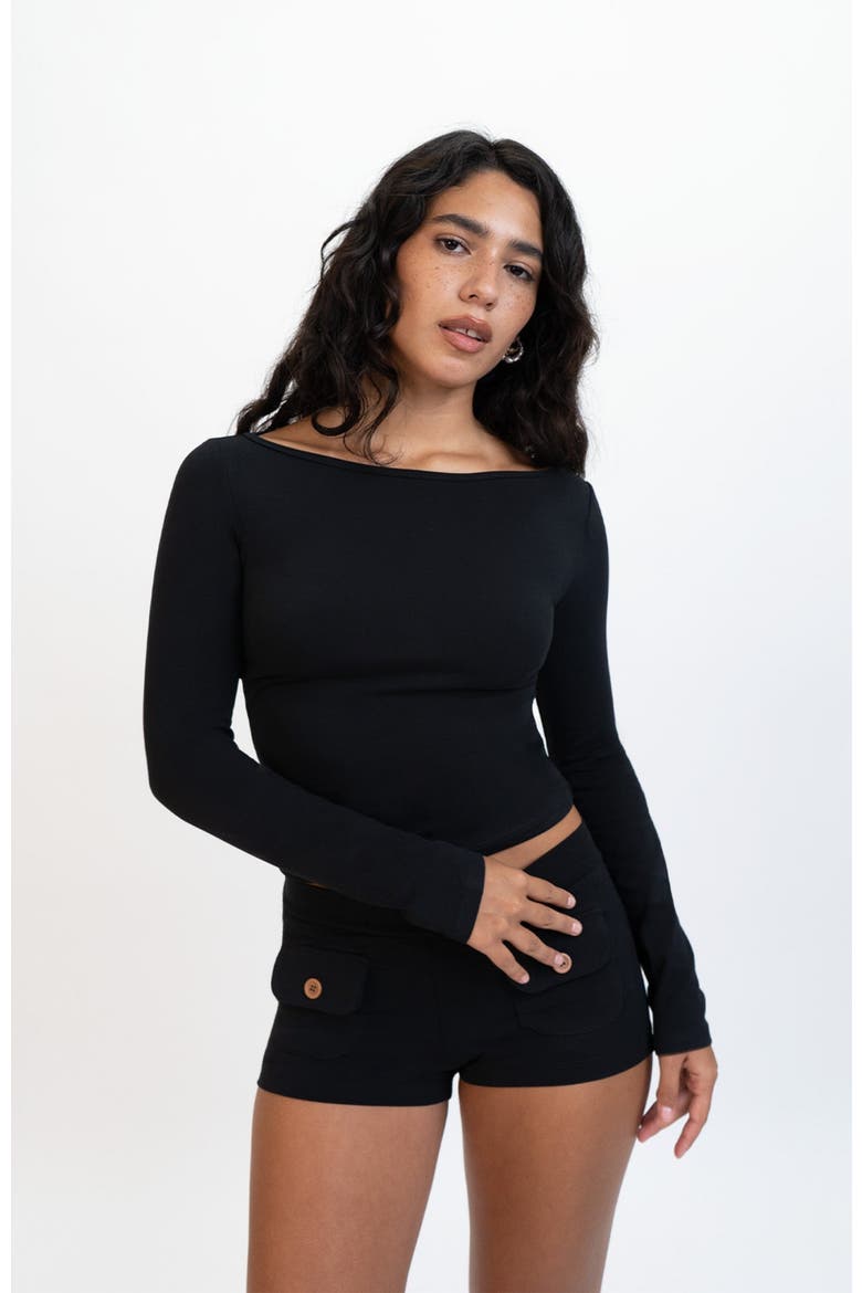 Long Sleeve Top, Alternate, color, Black