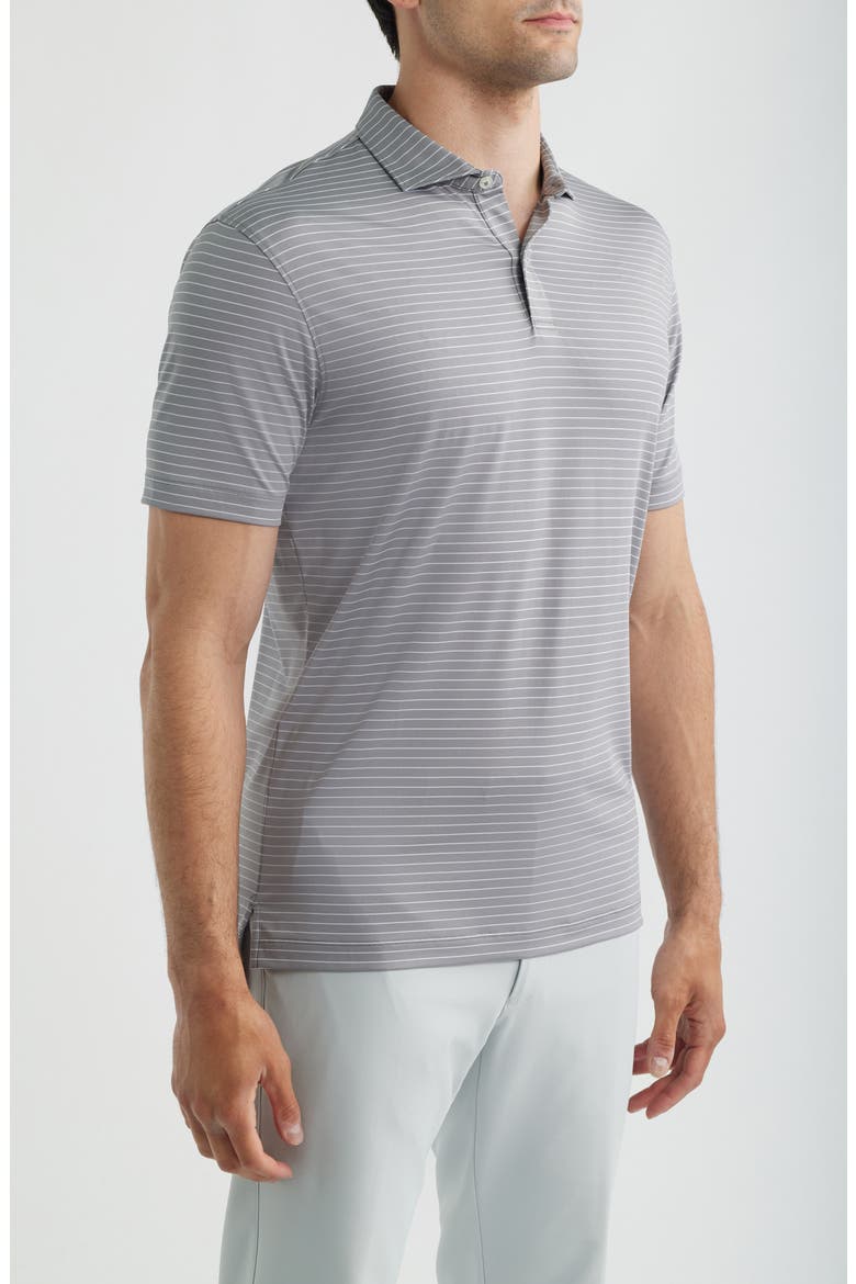 Beau Stripe Performance Polo, Alternate, color, THUNDER