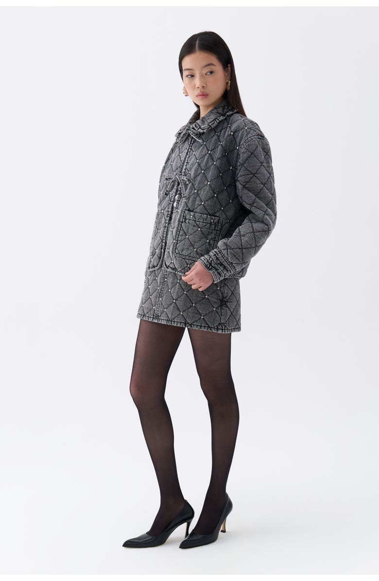 Nocturne Quilted Stone Embellished Jean Jacket, Alternate, color, 