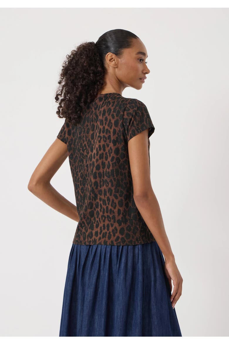 Printed Slim Fit Slub T-shirt, Alternate, color, Soft Leopard