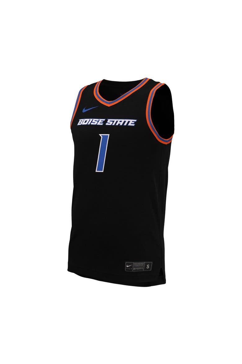 Men's Nike #1 Black Boise State Broncos Replica Basketball Jersey, Alternate, color, Black