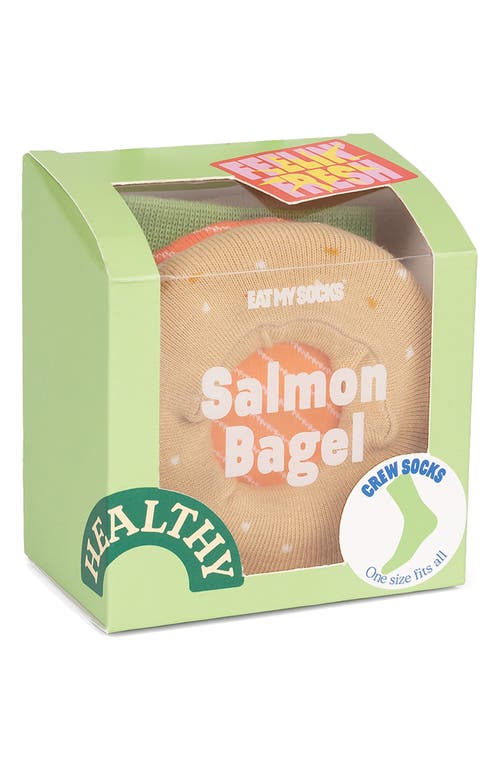 Doiy Salmon Bagel 3d Crew Socks In Multi