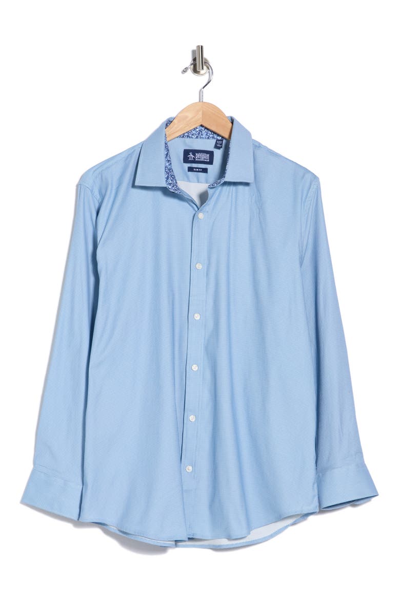 Royal Texture Slim Fit Dress Shirt, Alternate, color, TEAL