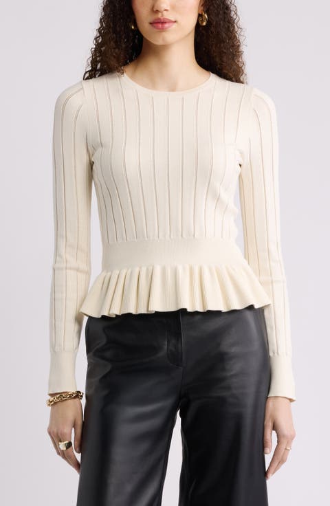 Ruffled Peplum Sweater