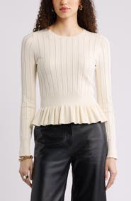 Nordstrom Ruffled Peplum Sweater