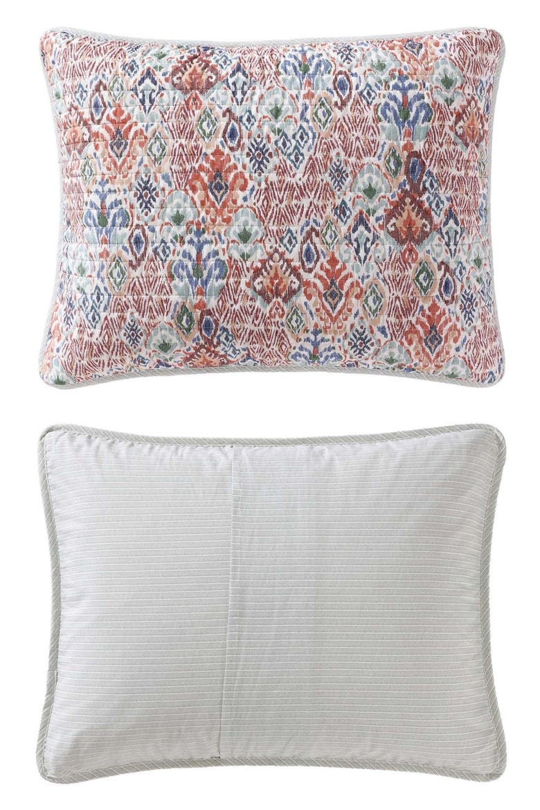 Ikat Tropics Cotton Quilt Set, Alternate, color, DARK BEIGE