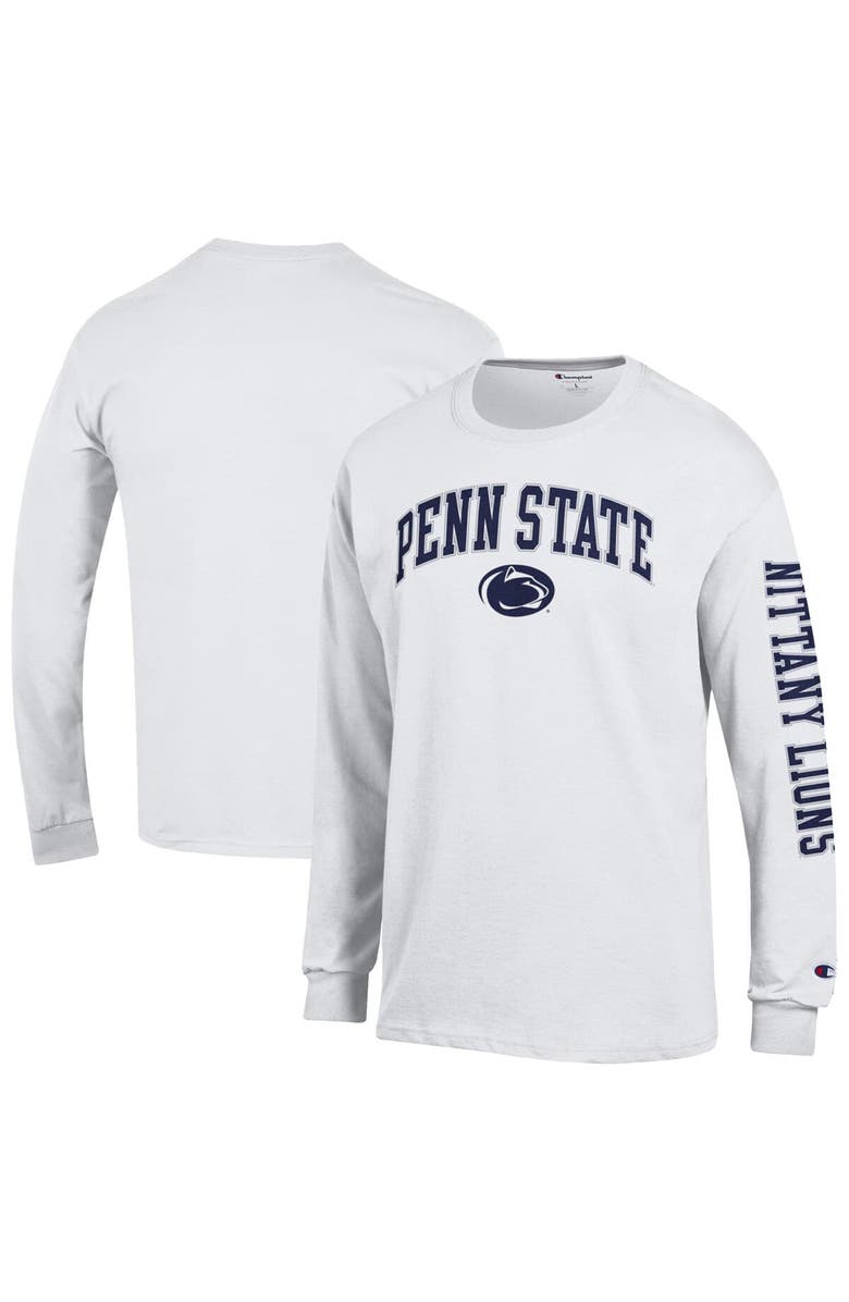 Champion Men's Champion White Penn State Nittany Lions Arch Over Logo 2-Hit Long Sleeve T-Shirt, Alternate, color, White