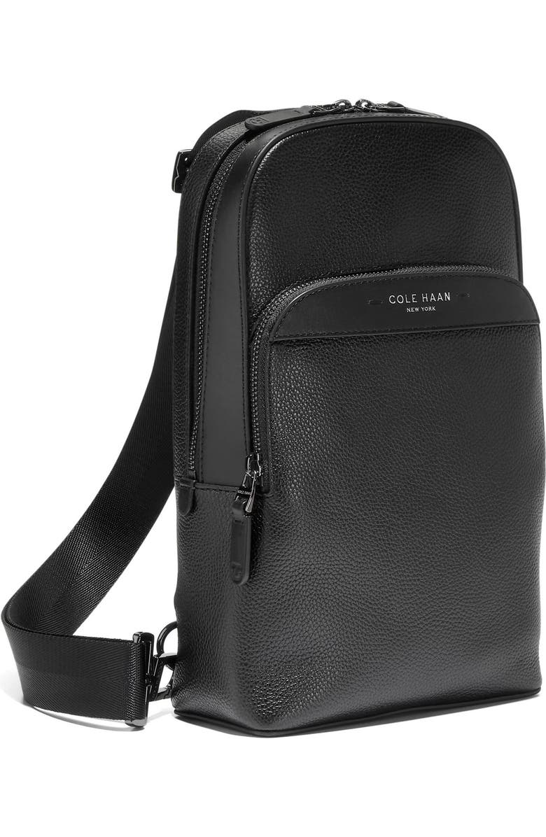 Cole Haan Damon Leather Sling, Alternate, color, Black
