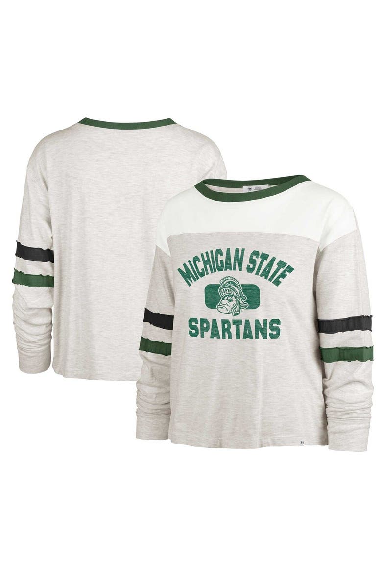 Women's '47 Oatmeal Michigan State Spartans Vault All Class Lena Long Sleeve T-Shirt, Main, color, Oatmeal