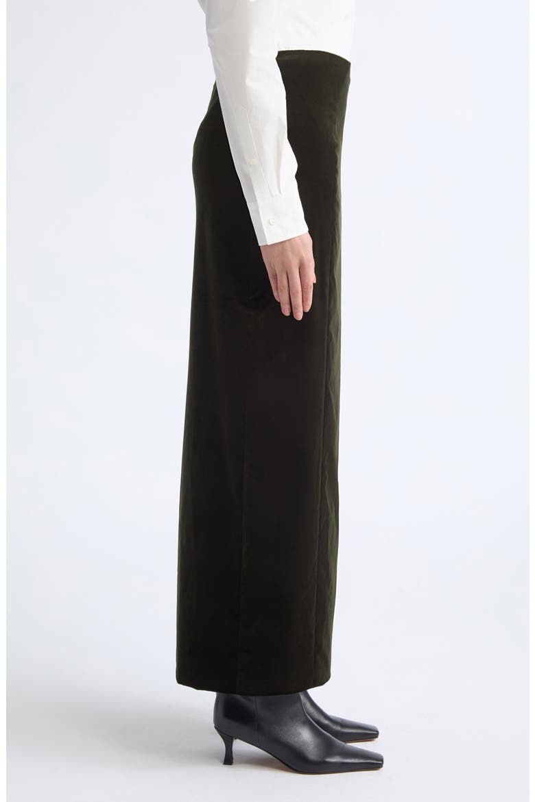 Stretch Velveteen Pencil Skirt, Alternate, color, UTILITY