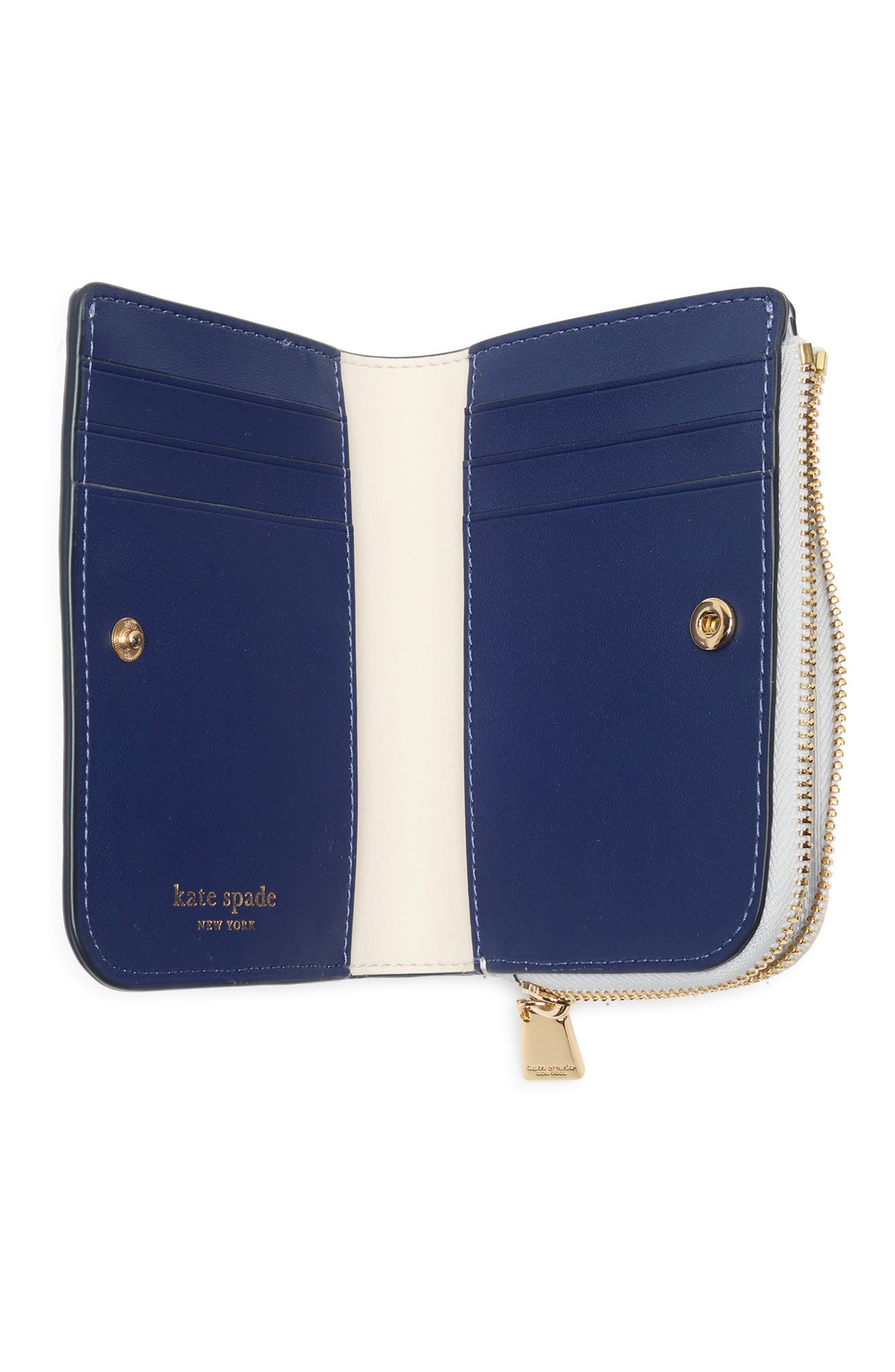 Kate Spade New York ava colorblock pebbled leather zip bifold wallet ...