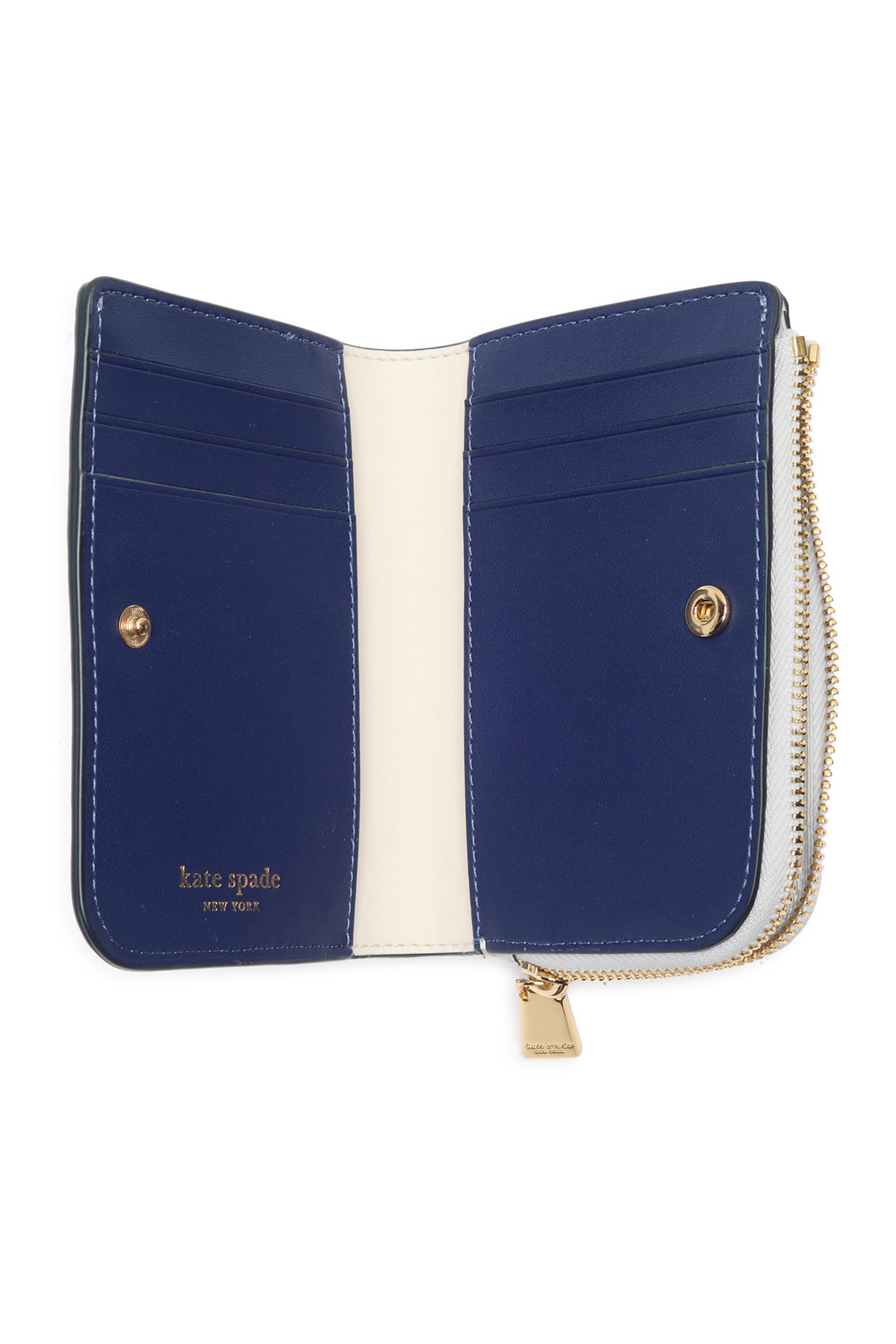 Kate Spade New York ava colorblock pebbled leather zip bifold wallet ...