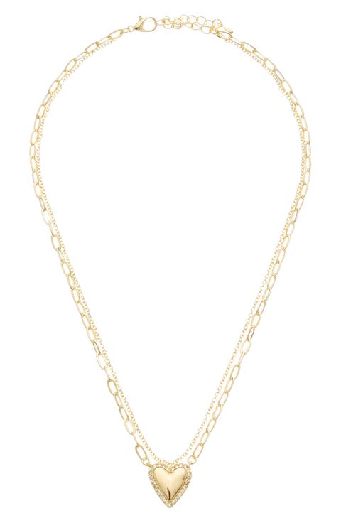 Cubic Zirconia Heart Pendant Necklace