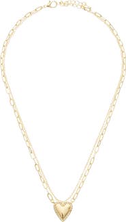 Juvell Cubic Zirconia Heart Pendant Necklace