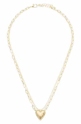 Cubic Zirconia Heart Pendant Necklace