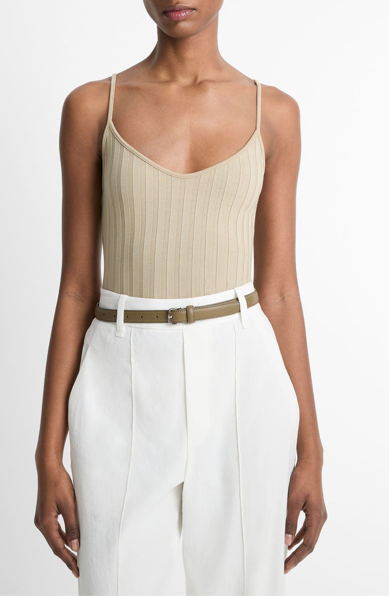 Vince V-Neck Rib Camisole, Main, color, Mojave