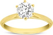 LuvMyJewelry Clara 14K Yellow Gold Round Shape Lab Grown Diamond Solitaire Engagement Ring - 0.75 ctw