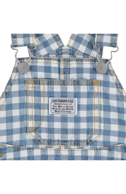 Shop Levi's Cotton Gingham Overalls In Picnic Blues