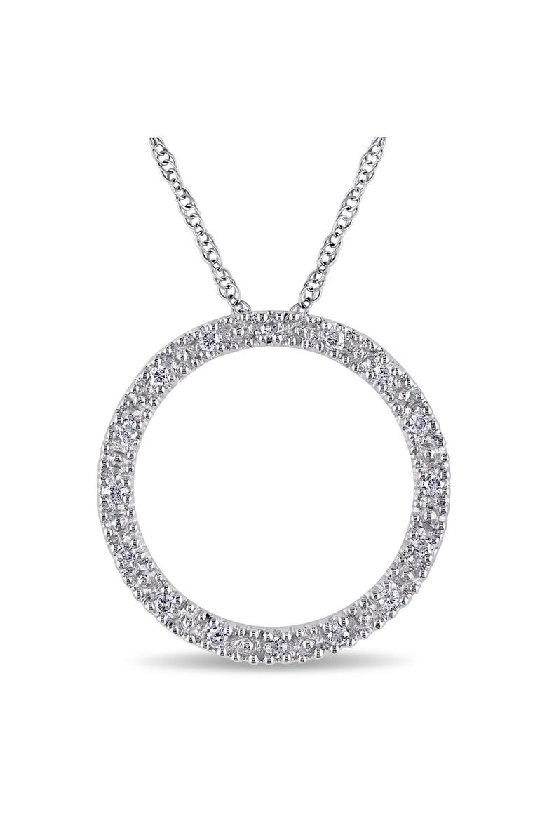 Diamond Circle Of Life Necklace 10k, Main, color, 10k White Gold