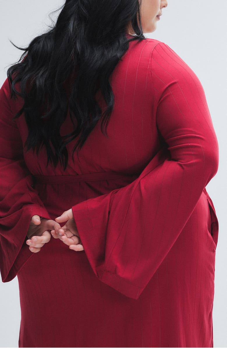 SAVAGE X FENTY Sleek Stitch Robe, Alternate, color, Red Cognac