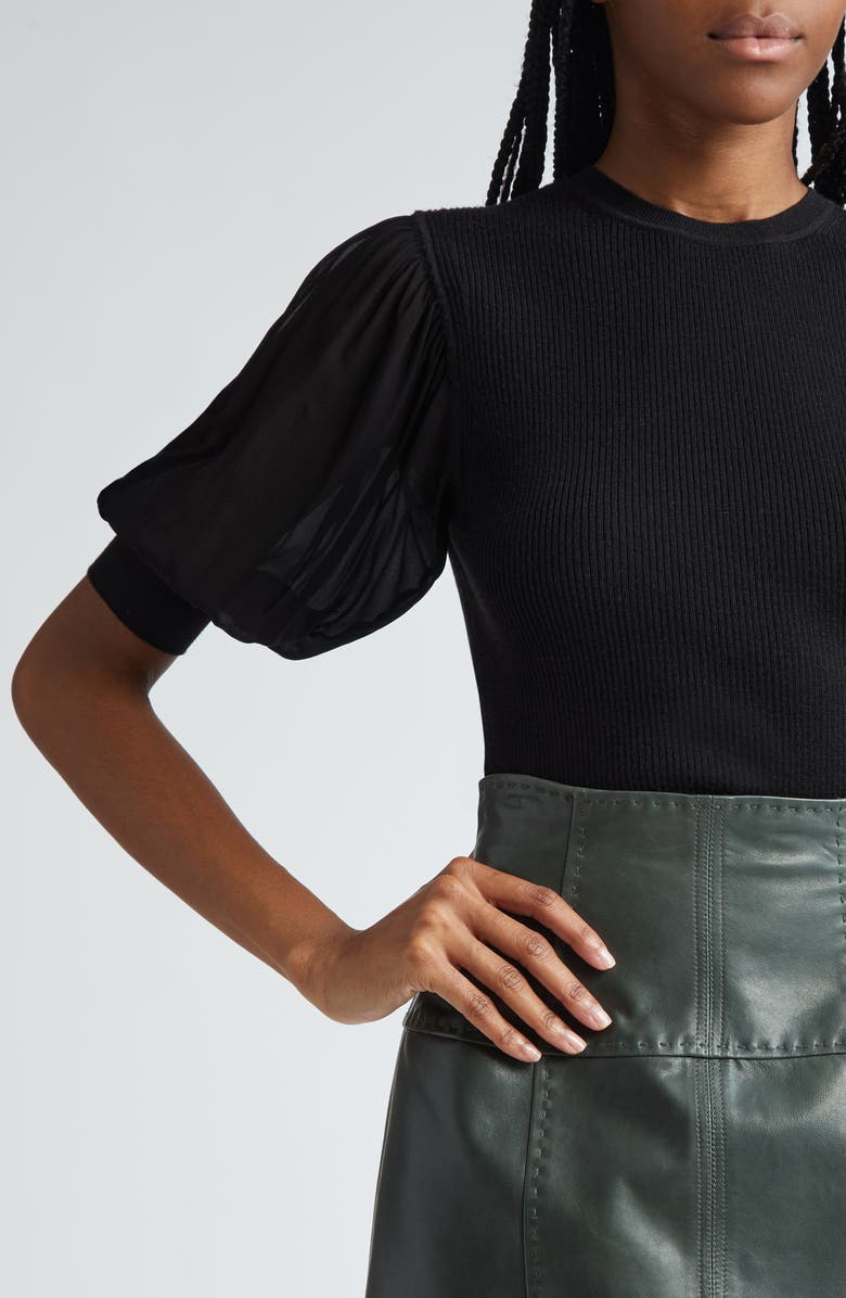 Ulla Johnson Kayla Mixed Media Wool & Silk Sweater, Alternate, color, 