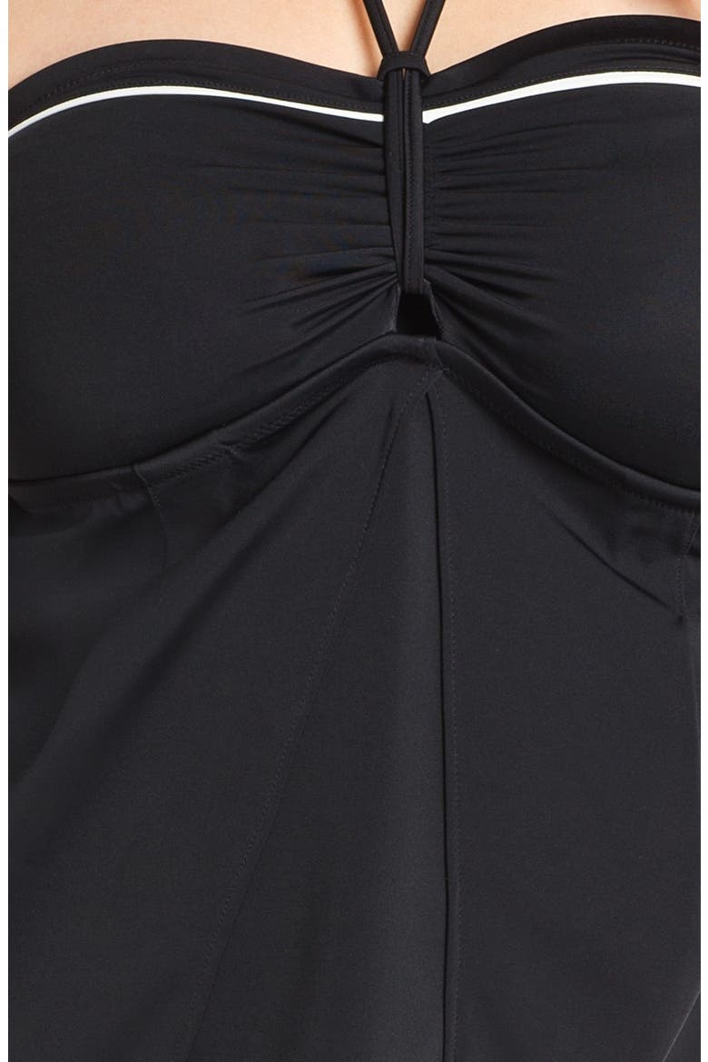 'Isis' Bandeau Layering Tankini Top, Alternate, color, BLACK